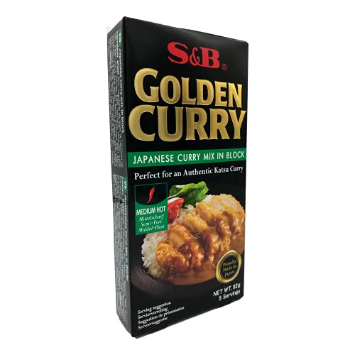 S&B - Curry Japonés, Pastillas de Curry Spice, Sazonador Picante, Sabor Picante Medio, Condimento ideal para tus Recetas, Especial Salsas - 92 g