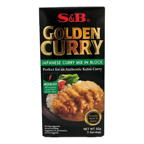 S&B - Curry Japonés, Pastillas de Curry Spice, Sazonador Picante, Sabor Picante Medio, Condimento ideal para tus Recetas, Especial Salsas - 92 g