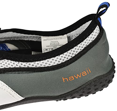 Seac Hawaii Zapatillas Anti Deslizamiento niños, Sacadura rápida, Zapatos para el mar, la Playa y la Piscina, Unisex-Adult, Blanco/Gris, 47