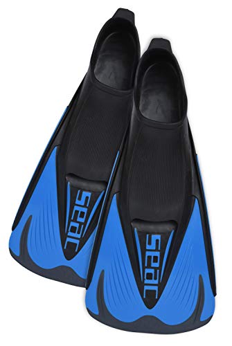 SEAC Speed S Aletas Cortas de natación para Entrenamientos en la Piscina y en el mar, Unisex, Azul/Negro, 42/43