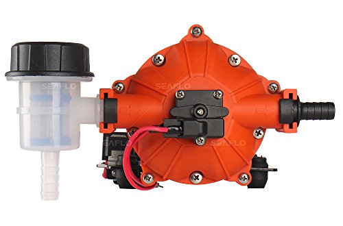 SEAFLO Bomba de agua de alta presión de 12 voltios 26.5 l/min 7.0 GPM 60 PSI con interruptor automático para Marine RV Boat Automotive