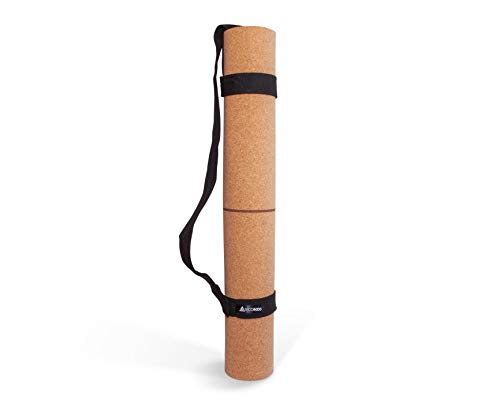 Secoroco Yogistar - Esterilla de yoga (corcho, 3 mm, antideslizante, 66 cm de ancho, con líneas auxiliares, vegana, sostenible y reciclable, incluye bolsa de yoga)