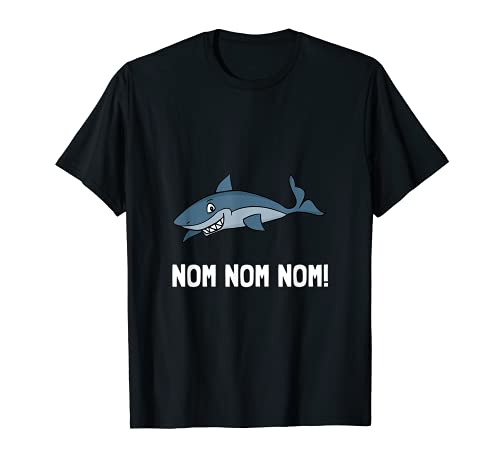 Shark Nom Nom Nom - Camiseta de playa divertida Camiseta