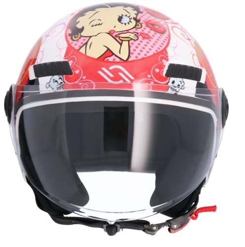 Shiro Casco Moto Jet ECE Homologado casco de moto para hombre casco mujer CASCO SH62 BETTY BOOM (S)