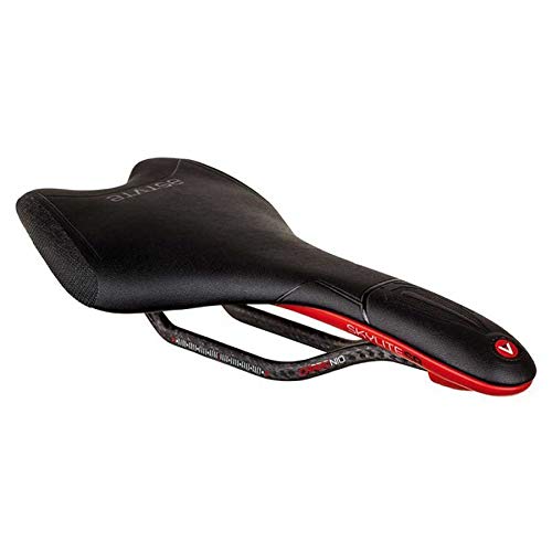 Sillín Astute Sky Lite Taca', sillín para Bicicleta Unisex Adulto, Carbono Rojo/Negro, único