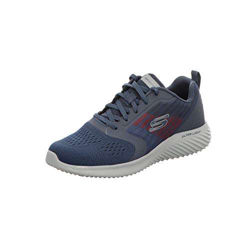 Skechers Bounder Verkona - Zapatillas deportivas para hombre, malla de color gris y blanco, ribete sintético WBK, color, talla 8 UK