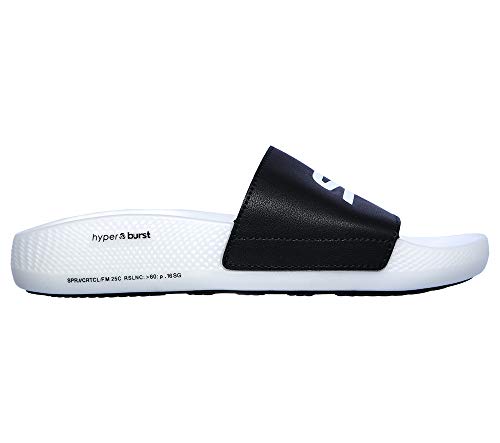 Skechers womens Hyper Slide - Post Exercise - Performance Recovery Slide Sandal​,Black/White,9 M US
