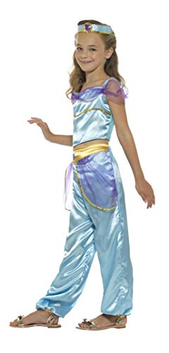 Smiffy'S 21409S Disfraz De Princesa Arabe Con Camiseta, Pantalones Y Tocado, Azul, S - Edad 4-6 Años