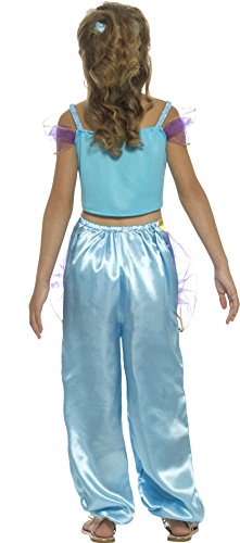 Smiffy'S 21409S Disfraz De Princesa Arabe Con Camiseta, Pantalones Y Tocado, Azul, S - Edad 4-6 Años