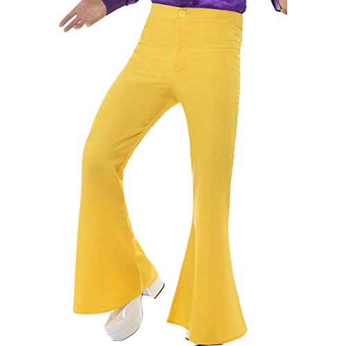 Smiffys-48192XL Pantalones de campana para hombre de color amarillo, XL - Tamaño 46"-48" (Smiffy's 48192XL , color/modelo surtido