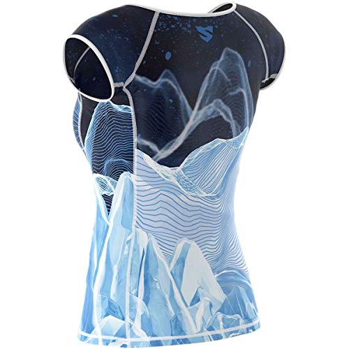 SMMASH Iceberg Camiseta Deporte de Manga Corta para Mujer, Ropa Deportiva Mujer para Fitness, Yoga, Formación, Crossfit, Material Transpirable y Antibacteriano, (XL)