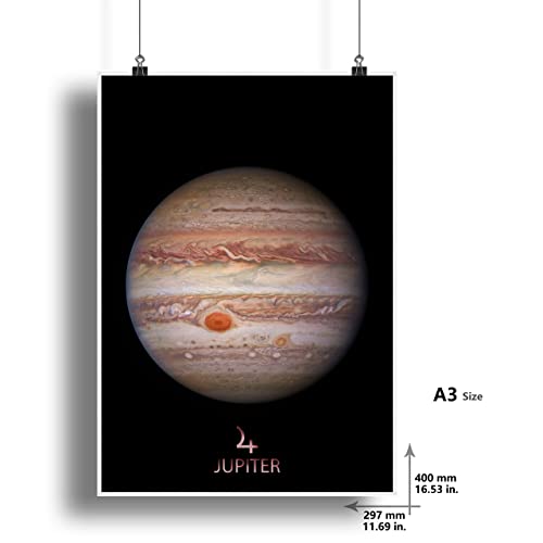 Solar System Planets A3 Poster Mars Jupiter HD Prints Universo Espacio Decoración del hogar (Júpiter)