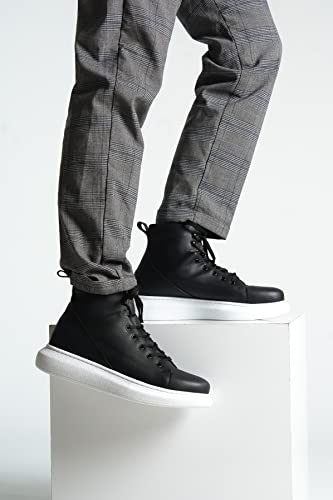 Solaress Knack 080 - Zapatillas deportivas para hombre | High-Top modernas y casuales para hombre | Zapatos de diario ligeros para senderismo, Color negro., 41 EU