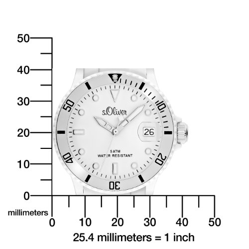 s.Oliver SO-2586-PQ - Reloj analógico para Mujer de Silicona Resistente al Agua Plata