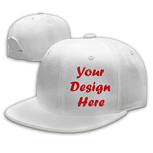 Sombrero personalizado Hip Hop Gorra de béisbol Diseñe sus propias gorras planas Personalizado Sombreros ajustables Snapback para hombres, blanco, Talla única