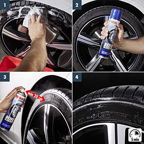 SONAX XTREME Spray para brillo de neumáticos Wet Look (400 ml) apropiado para todos los tipos de neumáticos | N.° 02353000-544