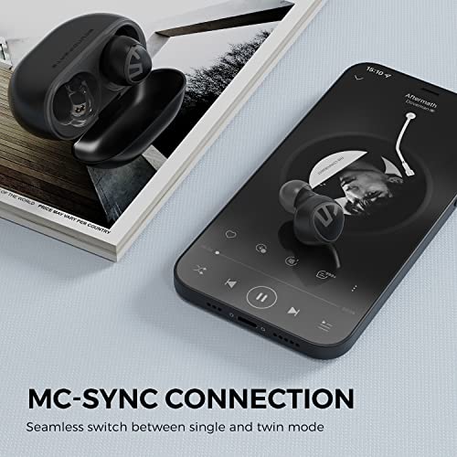 SoundPEATS Mini Auriculares Inalámbricos Auriculares Bluetooth 5.2 Auriculares Estéreo In-Ear con Elevoc Vocplus AI Cancelación de Ruido para Llamadas, Control Táctil, Total 28 Horas, Modo Twin / Mono