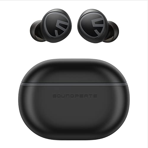 SoundPEATS Mini Auriculares Inalámbricos Auriculares Bluetooth 5.2 Auriculares Estéreo In-Ear con Elevoc Vocplus AI Cancelación de Ruido para Llamadas, Control Táctil, Total 28 Horas, Modo Twin / Mono