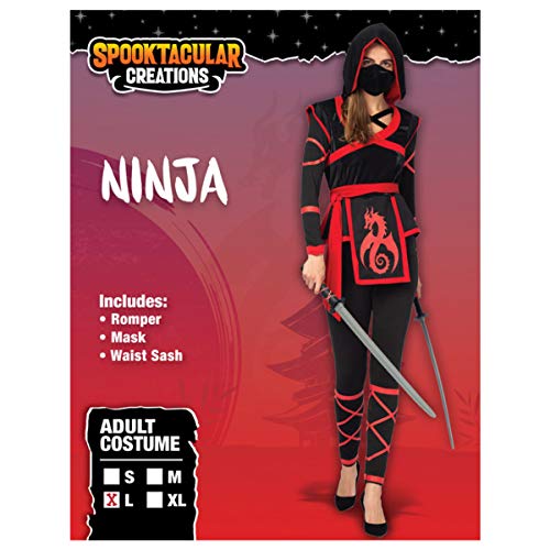 Spooktacular Creations Halloween Ninja Warrior Costume for Women with Ninja Mask (Small ( 5 – 7 yrs))