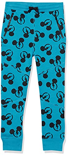 Spotted Zebra Disney Zip-Pocket Fleece Jogger Pants Pantalones, Mickey Bolt, 6-7 años