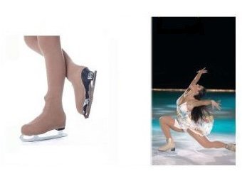 STD SKATES Medias Cubre Botas para Patines de Patinaje Artistico en Microfibra 3D DEN 50 Color Caramelo. Cintura Baja - Figure Skating Over The Boots Tights (8-10, Caramelo)