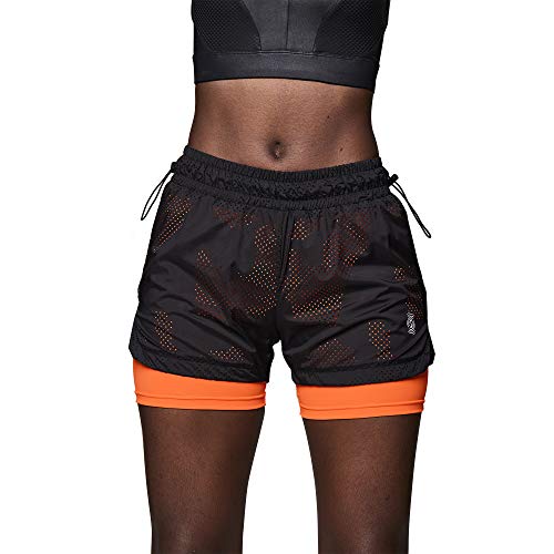 STRONG by Zumba Strong ID Active Women Workout Tummy Control Compression High Waist Biker Shorts, Black Coral, XS Womens