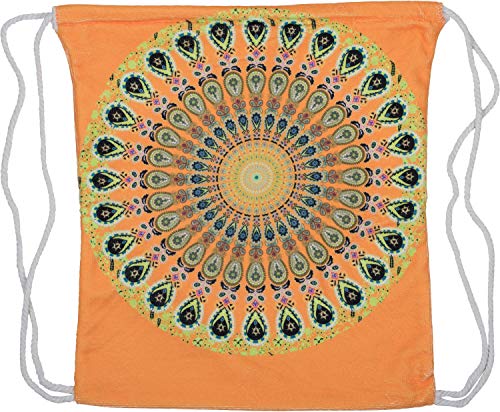 styleBREAKER Bolsa de Gimnasio para Mujeres con un Colorido Estampado de Mandala en Estilo étnico, Mochila, Bolsa de Deporte, Bolsa 02012320, Color:Naranja