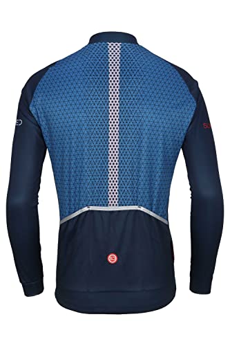 SUNDRIED Camiseta de Ciclismo de Manga Larga para Hombre, Camiseta de Ciclismo de Carretera, Camiseta de Ciclismo de montaña, Kit de Ciclismo (Azul, XXL)