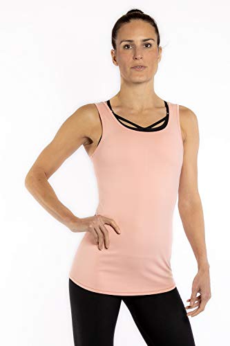 SUNDRIED para Mujer Rosa Yoga Chaleco Ejecución de la Aptitud del Palangre señoras de Gimnasia de los Deportes Top (Rosa, S)