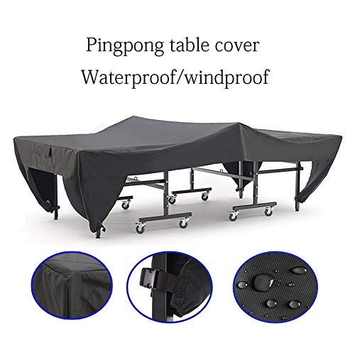 SUNERLORY Pingpong - Funda de mesa resistente al desgaste para todo el año y limpio para patio de recreo interior, práctico y ligero, impermeable, plegable, a prueba de polvo (negro)