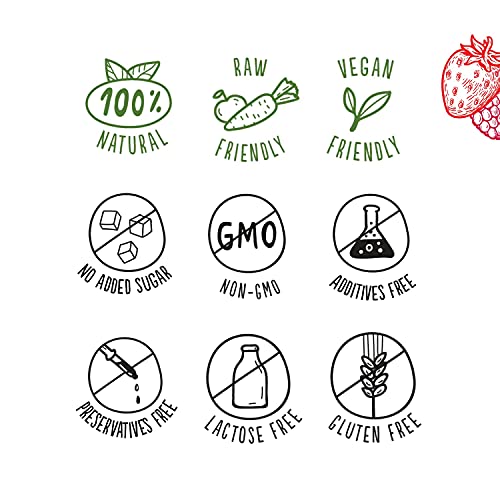 Super Garden fresa liofilizada en polvo - Producto 100% puro y natural - Apto para veganos - Sin azúcares, aditivos artificiales ni conservantes añadidos - Sin gluten - No OMG
