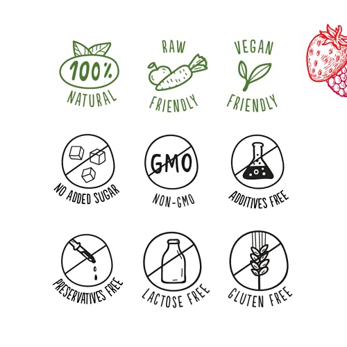 Super Garden fresa liofilizada en trocitos - Producto 100% puro y natural - Apto para veganos - Sin azúcares, aditivos artificiales ni conservantes añadidos - Sin gluten - No OMG
