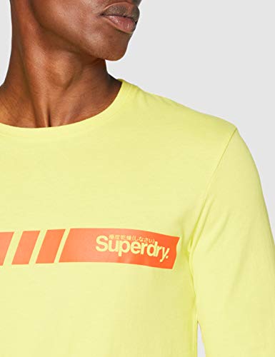 Superdry Core Logo Sport Stripe Top Camisa Manga Larga, Amarillo (Citrus Zest V7v), XXL para Hombre