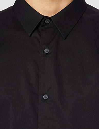 Superdry Modern Tailors Shirt Camisa con Botones, Negro, L para Hombre