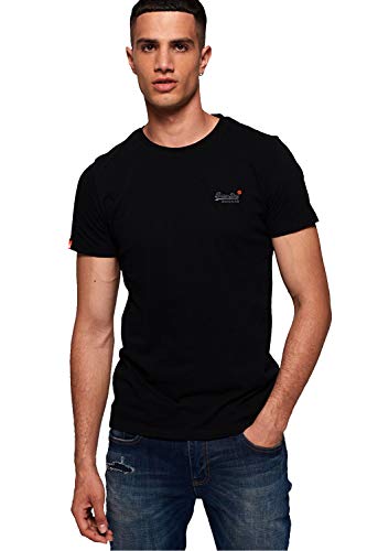 Superdry Orange Label Vntge Emb S/S tee Camiseta, Negro (Black 02A), Large para Hombre