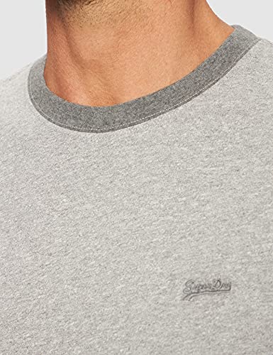 Superdry Vintage Ringer tee Camiseta, Gris Grit, XL para Hombre