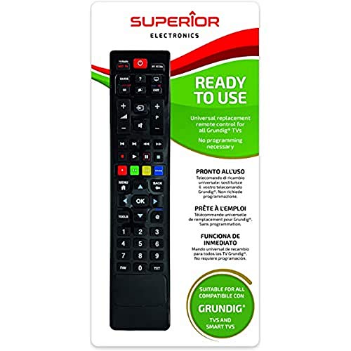 Superior Electronics SUPTRB001 - Mando a Distancia Universal para Todos los televisores Grundig, Listo para Usar, no Requiere programación