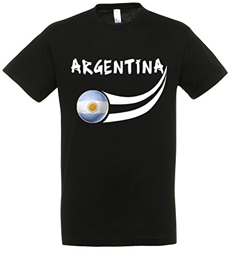 Supportershop Argentina Camiseta, Hombre, Negro, Medium
