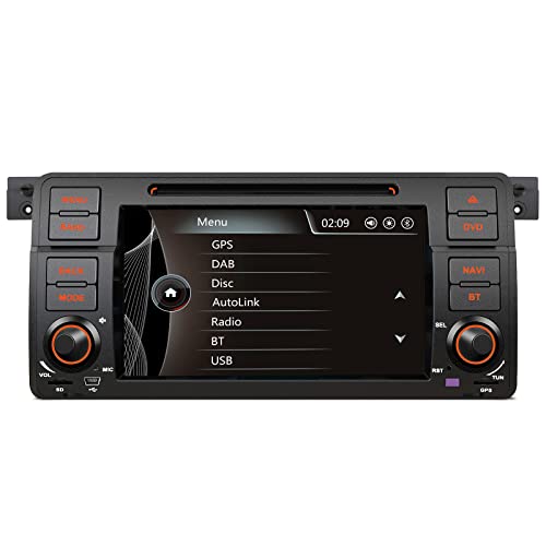 SWTNVIN Built-in Dab+ Autolink Radio de Coche Estéreo GPS Navi Fits for BMW E46 M3 Rover 75 MG ZT Bluetooth 5.0 Unidad Principal 7 Pulgada HD Touch Screen En el Tablero SWC DVD FM SD RDS TPMS