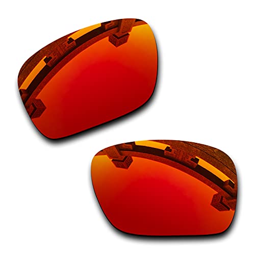 SYEMAX Lentes de repuesto para espejo polarizado, compatibles con Oakley Turbine (OO9263) Sunglass - Múltiples opciones, (Naranja Fuego Polarizado), Talla única