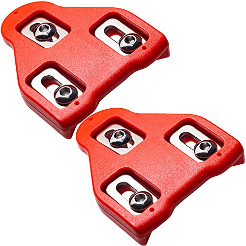 Tacos de Pedal de Bicicleta - Zapatos de Bicicleta de montaña para Bicicleta Tacos Placa de Bloqueo de Pedal Accesorio para SPD (9 ° Float)(Rojo)