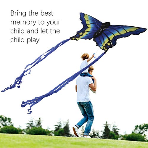 TANKE Accesorio de Actividad de Entretenimiento fácil de Volar Cometas Azules Animales de Tela a Cuadros portátiles