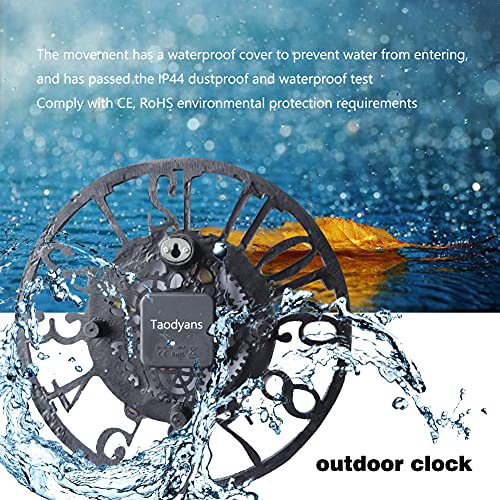 Taodyans Reloj de pared para exteriores 30cm resistente al agua funciona con pilas reloj de retro para el hogar cocina,sala de estar, decoración, relojes – no silencioso (turquesa)