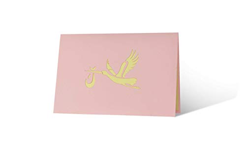Tarjeta de nacimiento para niña, tarjeta de felicitación de nacimiento con pájaro pop up, para mamá y papá, vale de regalo para nacimiento de hija nieta G23.3