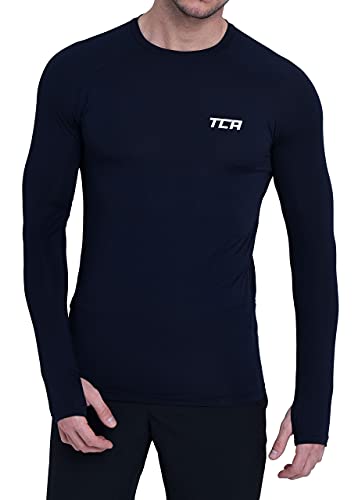 TCA Hombre Stamina Camiseta Termica Running - Manga Larga - Night Sky (Azul), L