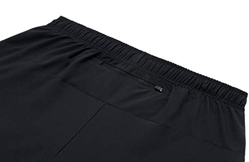 TCA Hombre Ultra Pantalón Corto 2 en 1 con Bolsillo con Cremallera - Pantalones Cortos - Anthracite (Negro), M