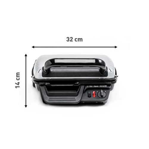 Tefal Ultracompact GC3050 - Grill Barbacoa 2000 W, 3 modos de cocción con termostato regulable, bandejas extraíbles y desmontables para limpieza fácil, función sandwichera, grill o barbacoa