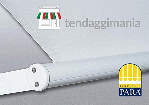 TENDAGGIMANIA Kit de perfil de barra terminal de aluminio para toldos modelo de caída para balcón con todos los accesorios, disponible en diferentes tamaños y colores (blanco, 400)