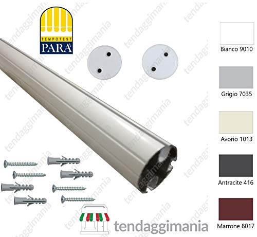TENDAGGIMANIA Kit de perfil de barra terminal de aluminio para toldos modelo de caída para balcón con todos los accesorios, disponible en diferentes tamaños y colores (blanco, 400)