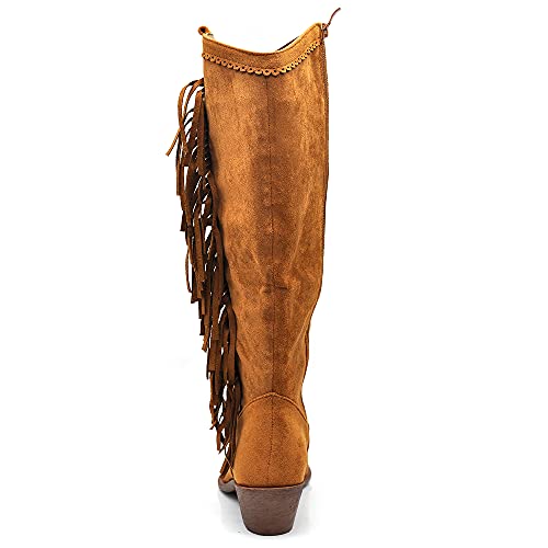 Texani Cowboy Western Zapatillas de mujer Botas Frange Camperos Etnic 625, Ml60 Camel, 39 EU